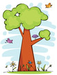 Funny summer background with tree