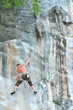 Climbing on Railay beach, Southern Thailand.