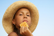 Girl eating cookie