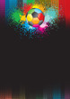 Festive soccer background with colored ball Festive soccer background with colored ball