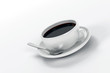 Illustration: Close up of a cup of coffee including a spoon Close up of a cup of coffee including a spoon
