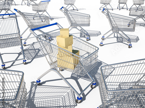 Illustration: shopping carts 3d cg shopping carts 3d cg