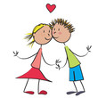 2 enfants bisous