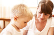 mother talking with her son mother talking with her son
