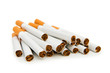 Smoking cigarettes isolated on the white background