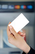 Blank credit card in hand