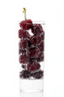 Cherries with soda in glass isolated on a white background Cherries with soda in glass isolated on a white background