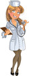 Medical girl in white uniform with phonendoscope