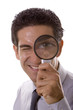 Magnifier on eye