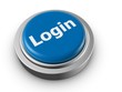 Security login concept push button isolated white background
