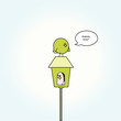 cartoon bird on top of bird house cartoon bird on top of bird house
