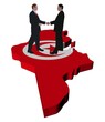 Business people shaking hands on Tunisia map flag illustration Business people shaking hands on Tunisia map flag illustration