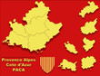 carte paca région de france en rouge et jaune