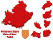 carte paca région de france avec blason ou drapeau