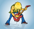 rock guitarist playing on electric guitar