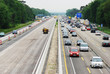 Verkehrsstau an Autobahnbaustelle