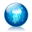 Jellyfish glossy icon