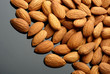 Almonds on black backgrond