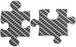 puzzles carbone, fond blanc