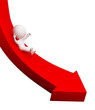 3d small people - arrow downwards