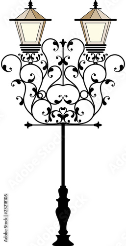 Vector: wrought iron street lamp wrought iron street lamp