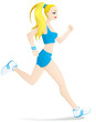 Jogging woman isolated on white - easy to edit -