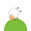 Innocent sheep - break dancer on the green  round farm