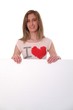 Frau mit Werbeschild Frau mit Werbeschild