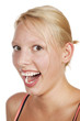 Close-up portrait of an attractive happy blonde girl Close-up portrait of an attractive happy blonde girl
