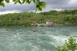Waterfall Rhine Falls (Rheinfall) at Schaffhausen in Switzerland