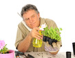 Nurseryman With Telephone