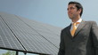 Handshake - electrician and engineer in solar power station