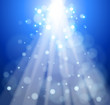 Rays of light on a blue background - an abstract illustration
