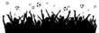 Fußballfans - Silhouette - Schattenriss