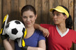 Foto: Sportliche Frauen in Fußball Sport Dress Sportliche Frauen in Fußball Sport Dress