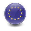 Esfera brillante con bandera Union Europea
