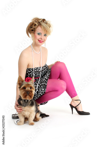 Foto: sexy Frau mit Hund sexy Frau mit Hund