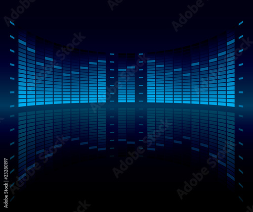 Vector: Blue Graphic Equalizer Display Blue Graphic Equalizer Display