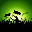 Happy Crowd with Flags Happy Crowd with Flags