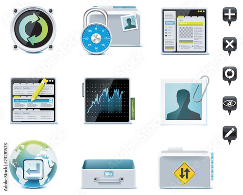 Vector: Server administration icons. Part 2 Server administration icons. Part 2