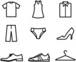 Vektor: Clothes and shoes. Garment and accessories – Vector Clothes and shoes. Garment and accessories – Vector