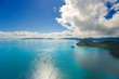 Aerial view of the Whitsunday Islands and brilliant ocean