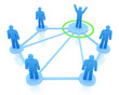Leader is managing his work team. Network concept. Leader is managing his work team. Network concept.