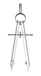 Drawing compass isolated on white background