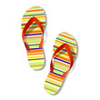 Pair of flip flops. Vector.
