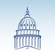 US Capitol Dome Vector Illustration