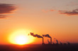 Power station on evening