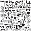 Unique Hand Drawn Design Element Vector Set