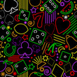 Seamless neon gambling background