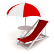 Chaise lounge over white